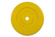 Диск обрезиненный d26мм MB Barbell MB-PltC26-15 15 кг желтый
