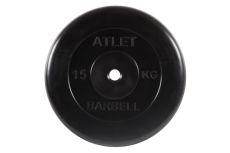Диск обрезиненный d26мм MB Barbell MB-AtletB26-15 15кг черный