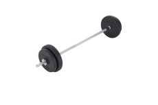 Штанга разборная 20 кг BaseFit стальной гриф, пластиковые диски BB-402